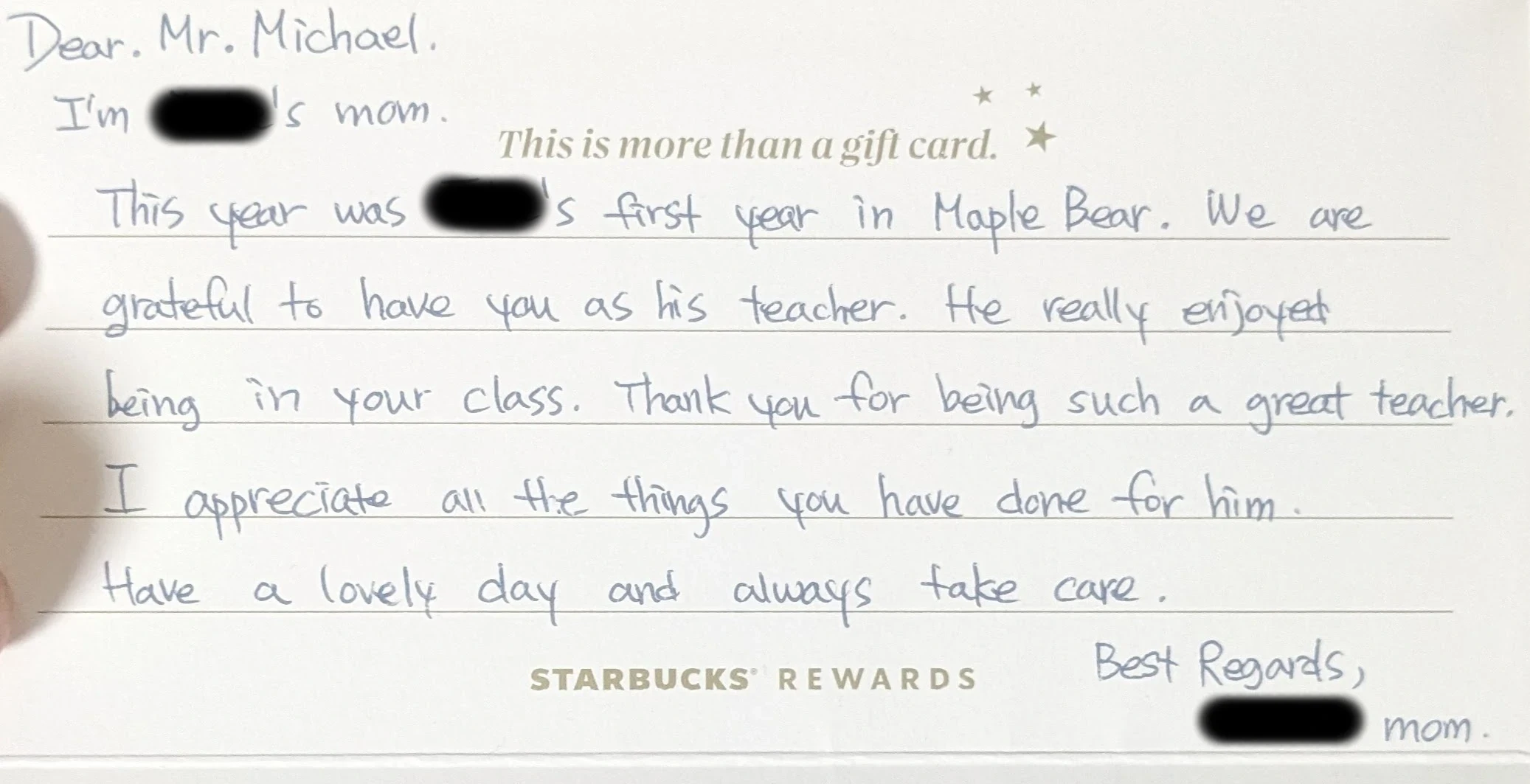 Student letter 2